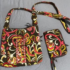 Crossbody Vera Bradley bag and matching wallet